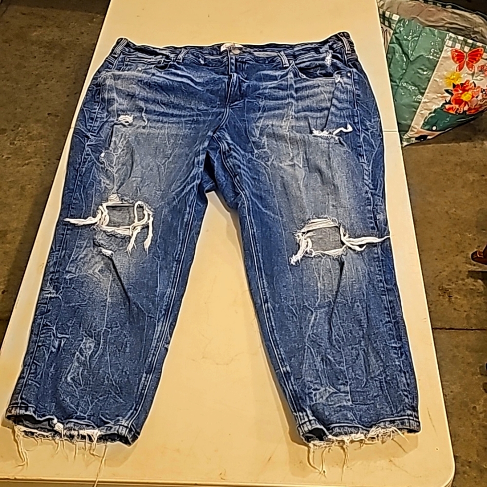 Womens Plus sz 26 Lane Bryant distressed denim capris